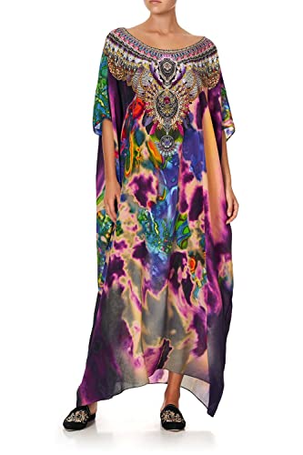 YouKD Maxikleid Druckmuster Kaftan Boho-Roben Strandvertuschungen geräumige Kleider für Frauen von YouKD