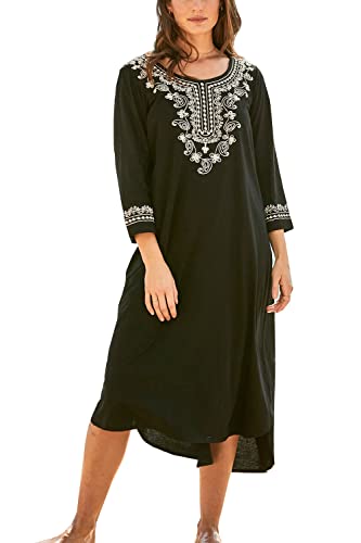 YouKD Sommer-Badeanzug mit besticktem Blumenmuster Langer Kaftan-Strand-Badeanzug für Frauen von YouKD