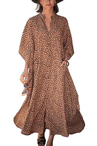 YouKD Sommer Cardigan für Damen Maxi Bohemian Dress Beach Coverup Kleid Langer Kimono One Size von YouKD