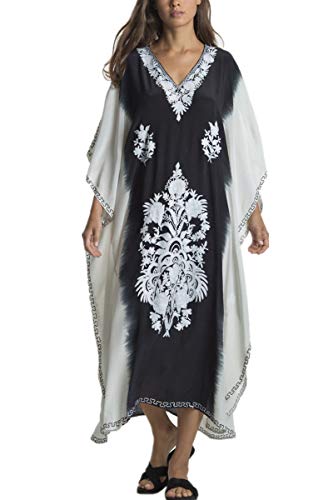 YouKD Sommer Druck Blumen Lose Caftan Boho Beach Bikini Cover Up Kleid Plus Size Robe für Frauen von YouKD