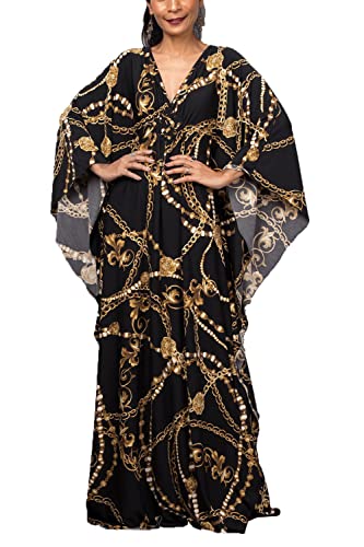 YouKD Sommer Floral Loose Kaftan Boho Beach Bikini Cover Up Kleid Maxi Robe für Frauen von YouKD