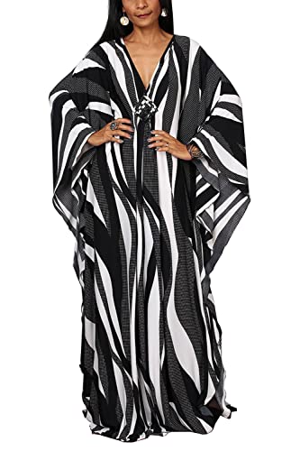 YouKD Sommer Floral Loose Kaftan Boho Beach Bikini Cover Up Kleid Maxi Robe für Frauen von YouKD