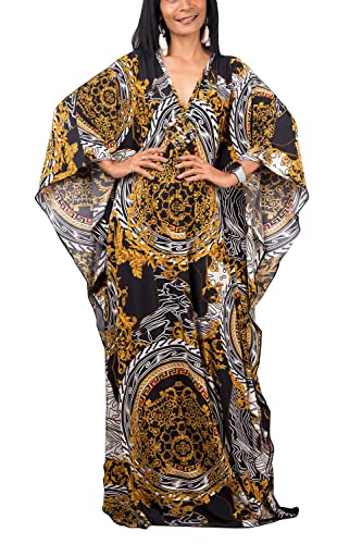 YouKD Sommer Floral Loose Kaftan Boho Beach Bikini Cover Up Kleid Maxi Robe für Frauen von YouKD