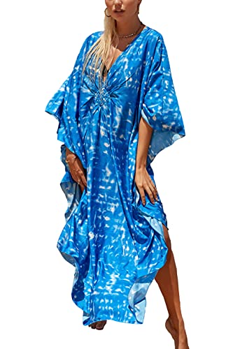 YouKD Sommer Geblümter Loser Kaftan Boho Beach Bikini Cover Up Kleid Plus Size Robe für Damen von YouKD