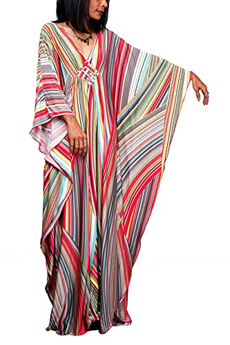 YouKD Sommer Geblümter Loser Kaftan Boho-Strand Bikini Aufdecken Kleid Plus Größe Robe für Damen von YouKD