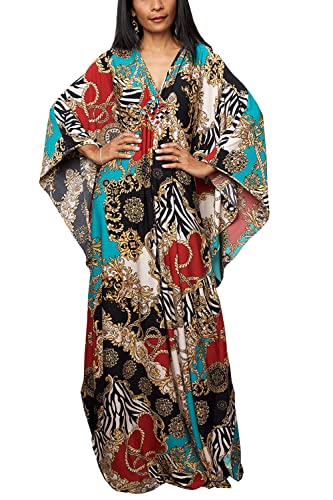 YouKD Sommer Kaftan mit Blumenmuster Boho Strand Bikini Cover Up Kleid Übergröße Robe für Frauen von YouKD