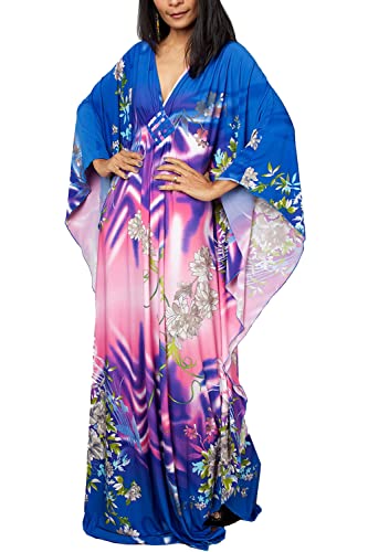 YouKD Sommer Kaftan mit Blumenmuster Boho Strand Bikini Cover Up Kleid Übergröße Robe für Frauen von YouKD