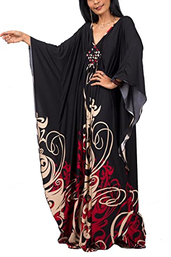 YouKD Sommer Kaftan mit Blumenmuster Boho Strand Bikini Cover Up Kleid Übergröße Robe für Frauen von YouKD