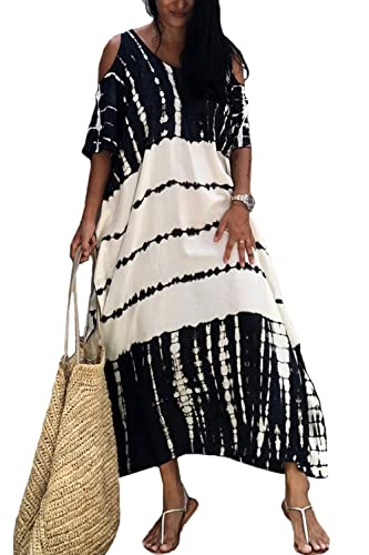 YouKD Sommer Long Kaftan Bohemian Loungewear Strandbadeanzug Aufdecken Maxikleid für Damen von YouKD
