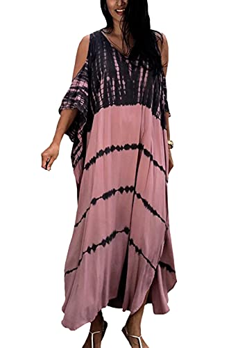 YouKD Sommer Long Kaftan Bohemian Loungewear Strandbadeanzug Aufdecken Maxikleid für Damen von YouKD