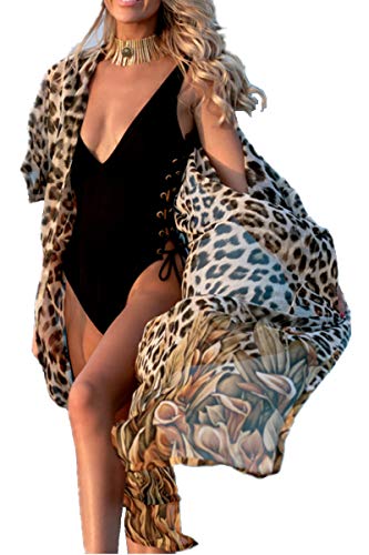 YouKD Sommer Lose Kimono Bohemian Beach Bikini Cover Up Kleid Plus Size Cardigan für Frauen von YouKD