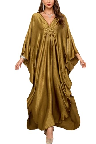 YouKD Wemen's Langes Kaftan-Maxikleid Boho Badeanzug Strand Cover Up Roben Einheitsgröße Loungewear, Größe L, Farbe 0, One size von YouKD