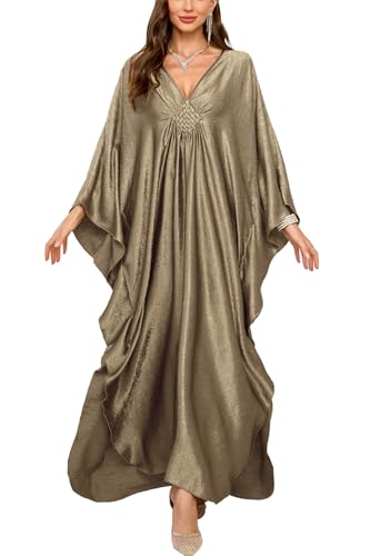 YouKD Wemen's Langes Kaftan-Maxikleid Boho Badeanzug Strand Cover Up Roben Einheitsgröße Loungewear, Größe L, Farbe 2, One size von YouKD