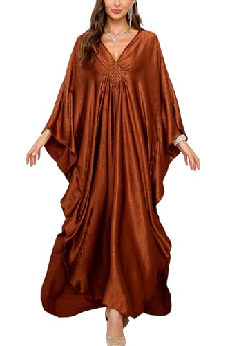 YouKD Wemen's Langes Kaftan-Maxikleid Boho Badeanzug Strand Cover Up Roben Einheitsgröße Loungewear, Größe L, Farbe 4, One size von YouKD