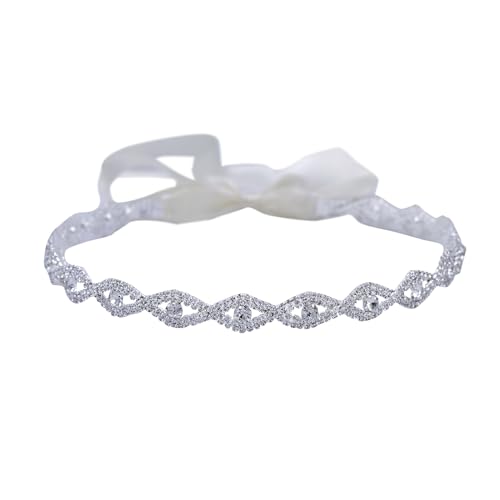 YouLaPan Strass Hochzeit gürtel Kristall Braut Schärpe Damen für Brautjungfernkleider Ballkleid Abendkleider (Weiß) von YouLaPan