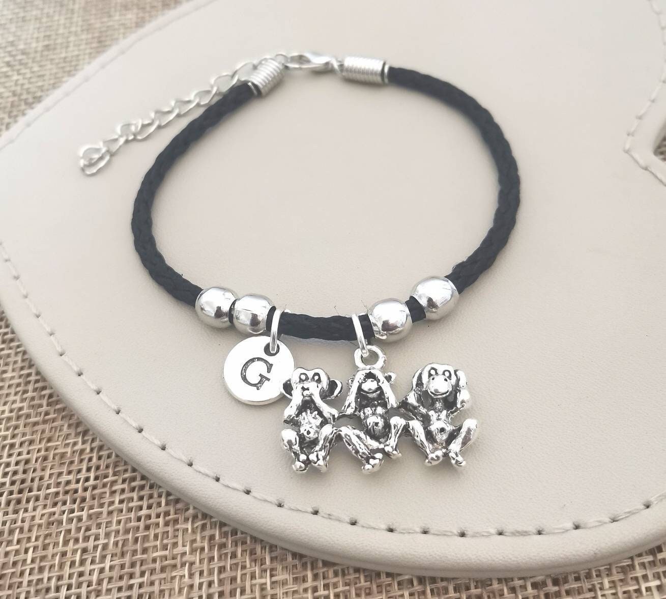 Affe Armband, Drei Weise Affen, Geschenke, Sehen Sie Kein Böses, Hören Sprechen Affen Schmuck, Lustig von YouLoveYouShop