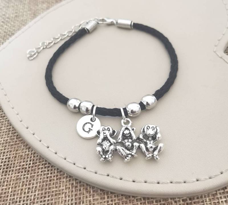 Affe Armband, Drei Weise Affen, Geschenke, Sehen Sie Kein Böses, Hören Sprechen Affen Schmuck, Lustig von YouLoveYouShop