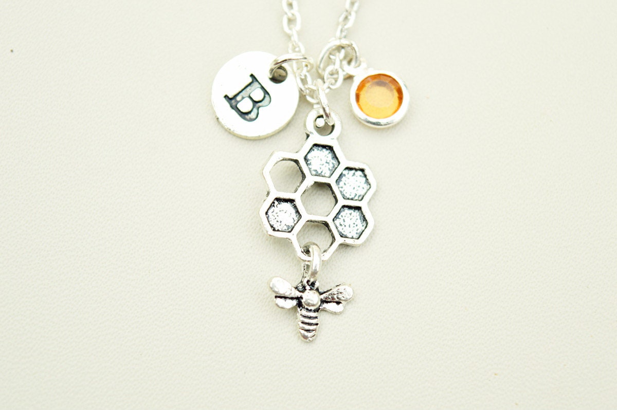 Biene Halskette, Charm Silber Honig Schmuck, Hummel Geschenk, Geschenk von YouLoveYouShop