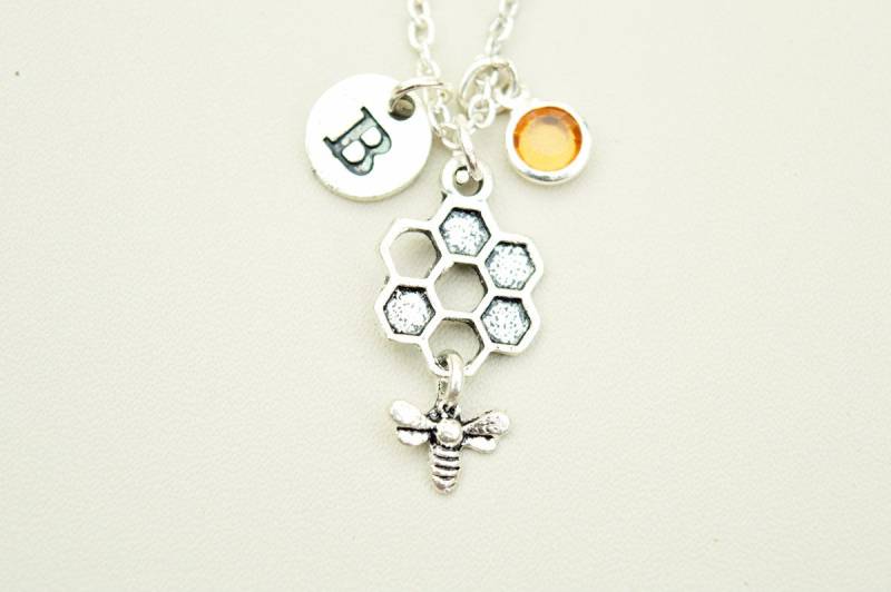 Biene Halskette, Charm Silber Honig Schmuck, Hummel Geschenk, Geschenk von YouLoveYouShop