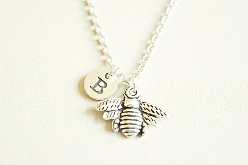 Biene Halskette, Schmuck, Silber Biene, Geschenke, Bienen Charm Honig Hummel Geschenk, Bienenstock von YouLoveYouShop