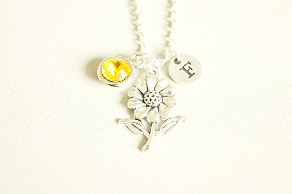 Daisy Halskette, Sonnenblume Blumen Niedliche Halsketten, Themen, Natur Gänseblümchen Geschenk, Schmuck von YouLoveYouShop