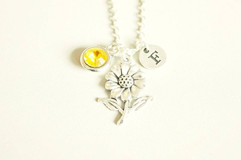 Daisy Halskette, Sonnenblume Blumen Niedliche Halsketten, Themen, Natur Gänseblümchen Geschenk, Schmuck von YouLoveYouShop