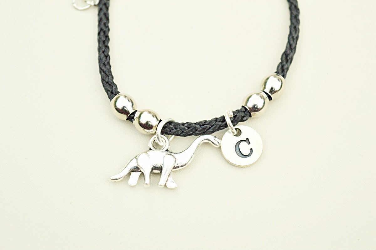 Dinosaurier Geschenk, Armband, Initial Bettelarmband, Schmuck, Dino Charm, Liebhaber, Bester Freund von YouLoveYouShop