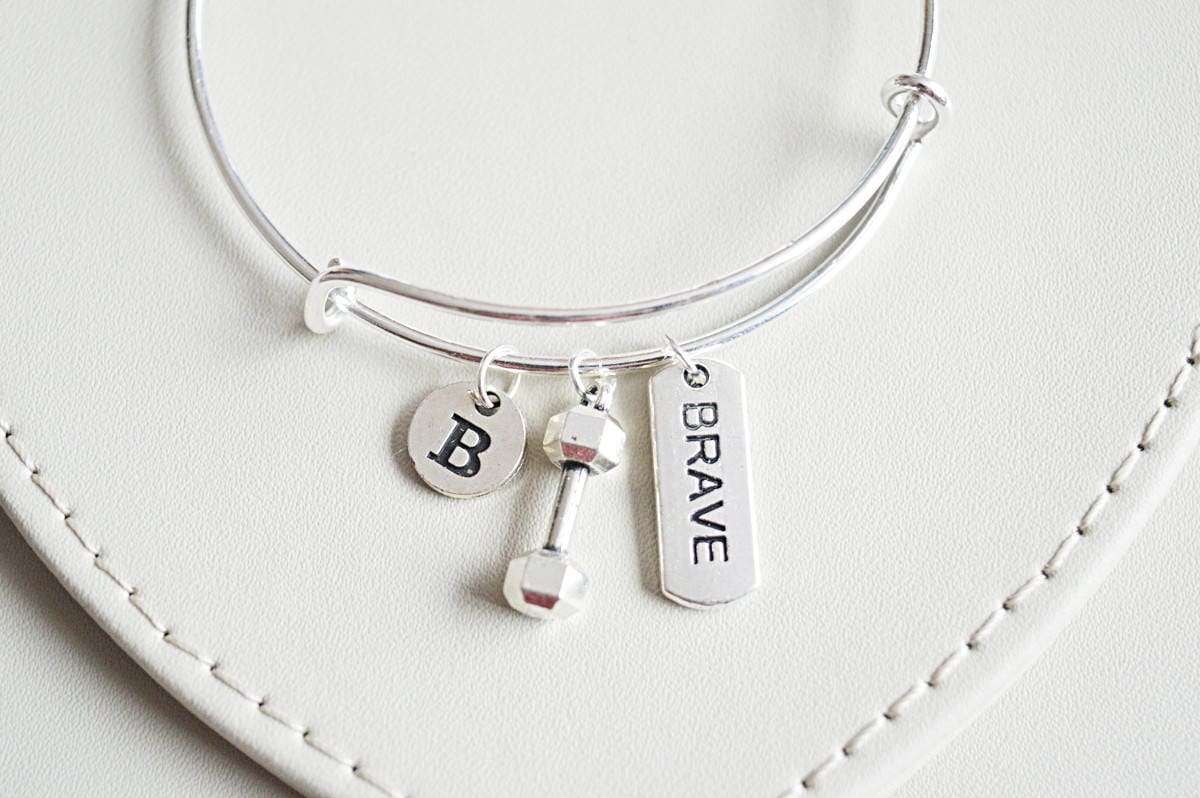 Fitness Charm Armband, Personalisiertes Gym Hantel Armreif, Charm, Motivation Keep Fit Gewichtsabnahme von YouLoveYouShop