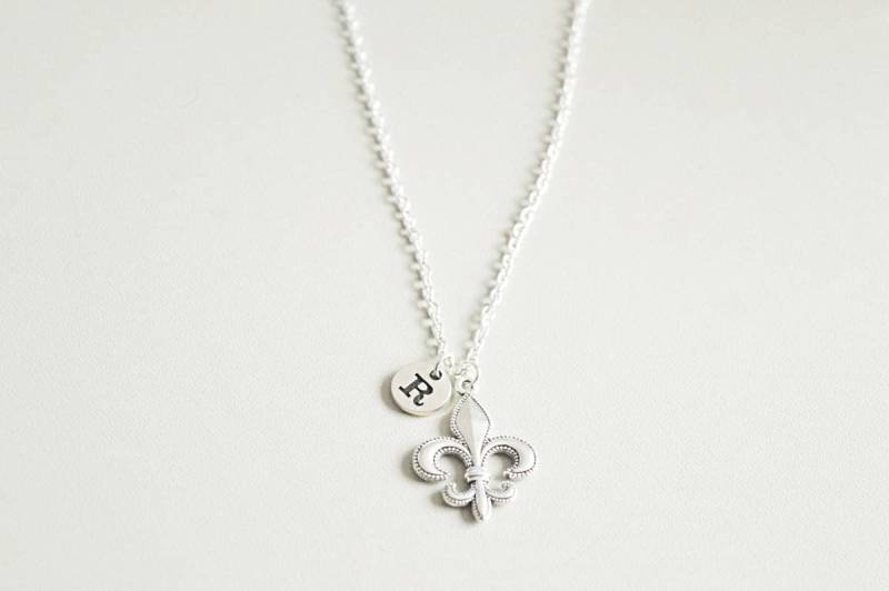 Fleur De Lis Halskette, Schmuck, Personalisierte Geschenk, Fleur-De-Lis Fleur-De-Lis, Charm, Silber Geschenk von YouLoveYouShop