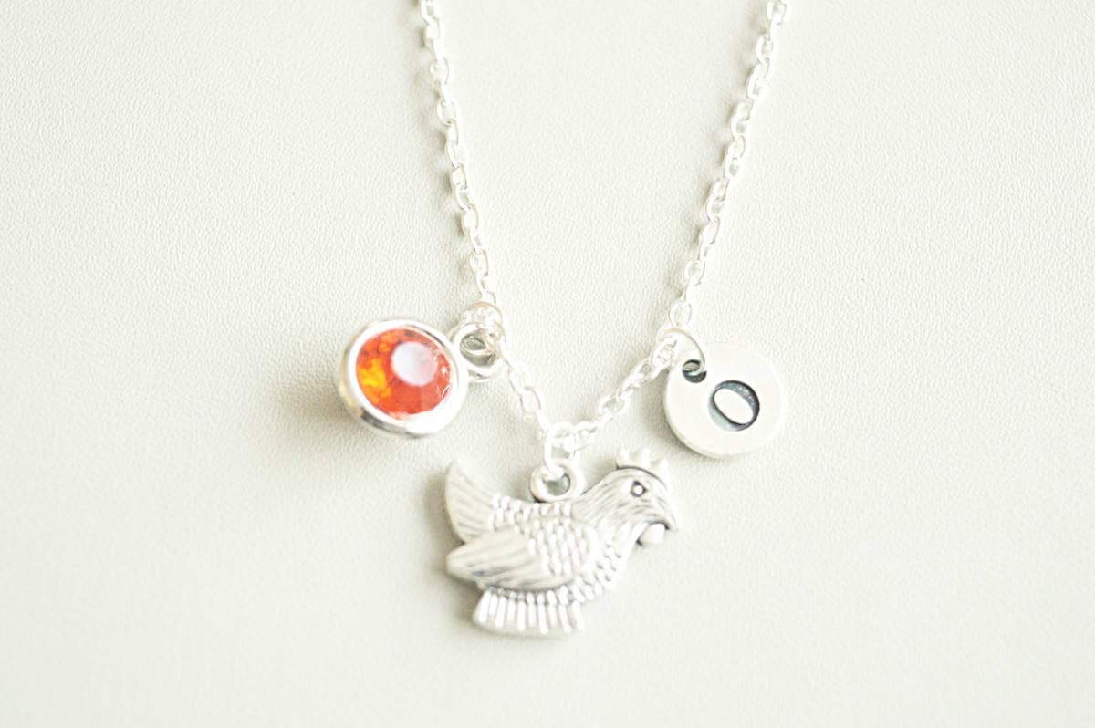 Huhn Schmuck, Halskette, Geschenke, Charm Silber Charm, Bauer, Hühnerzucht, Tier, Küken, Henne von YouLoveYouShop