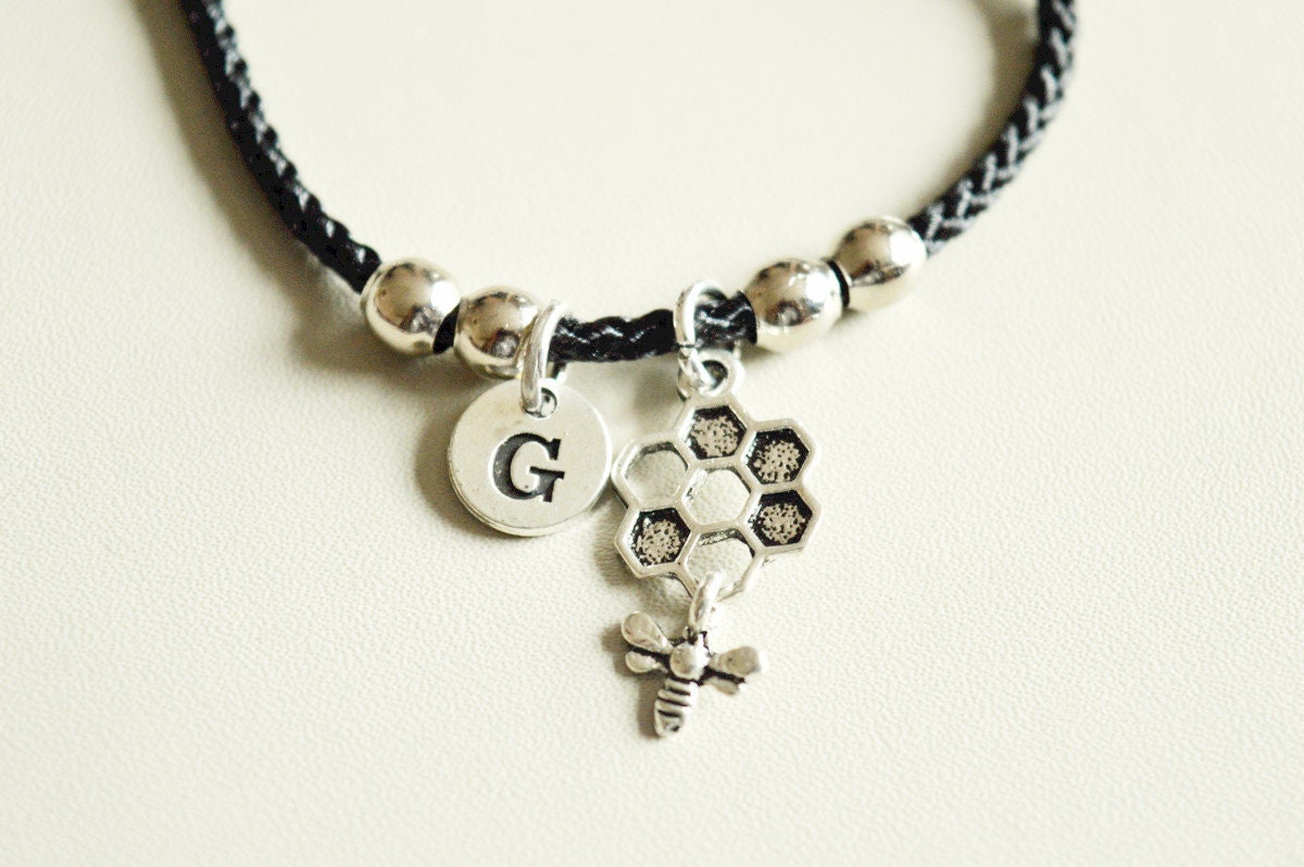 Hummel Armband, Bee Beste Freundin Geschenk, Bettelarmband, Biene Bff Honigbiene, Tier, Custom, Initial von YouLoveYouShop
