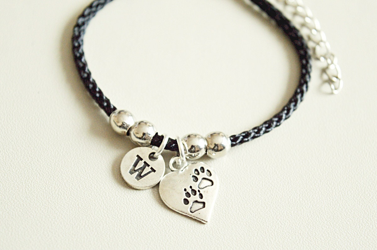 Hundepfote Armband, Geschenk, Personalisierte Hundegeschenke, Pfotenarmband, Pfotenabdruck Hundeanhänger von YouLoveYouShop