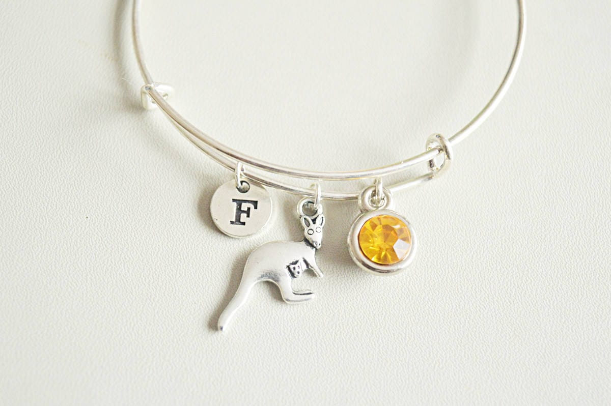 Känguru Armreif, Geschenk, Schmuck, Tier Personalisiertes Känguru, Geschenk Für Sie, Australien von YouLoveYouShop