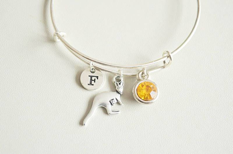 Känguru Armreif, Geschenk, Schmuck, Tier Personalisiertes Känguru, Geschenk Für Sie, Australien von YouLoveYouShop