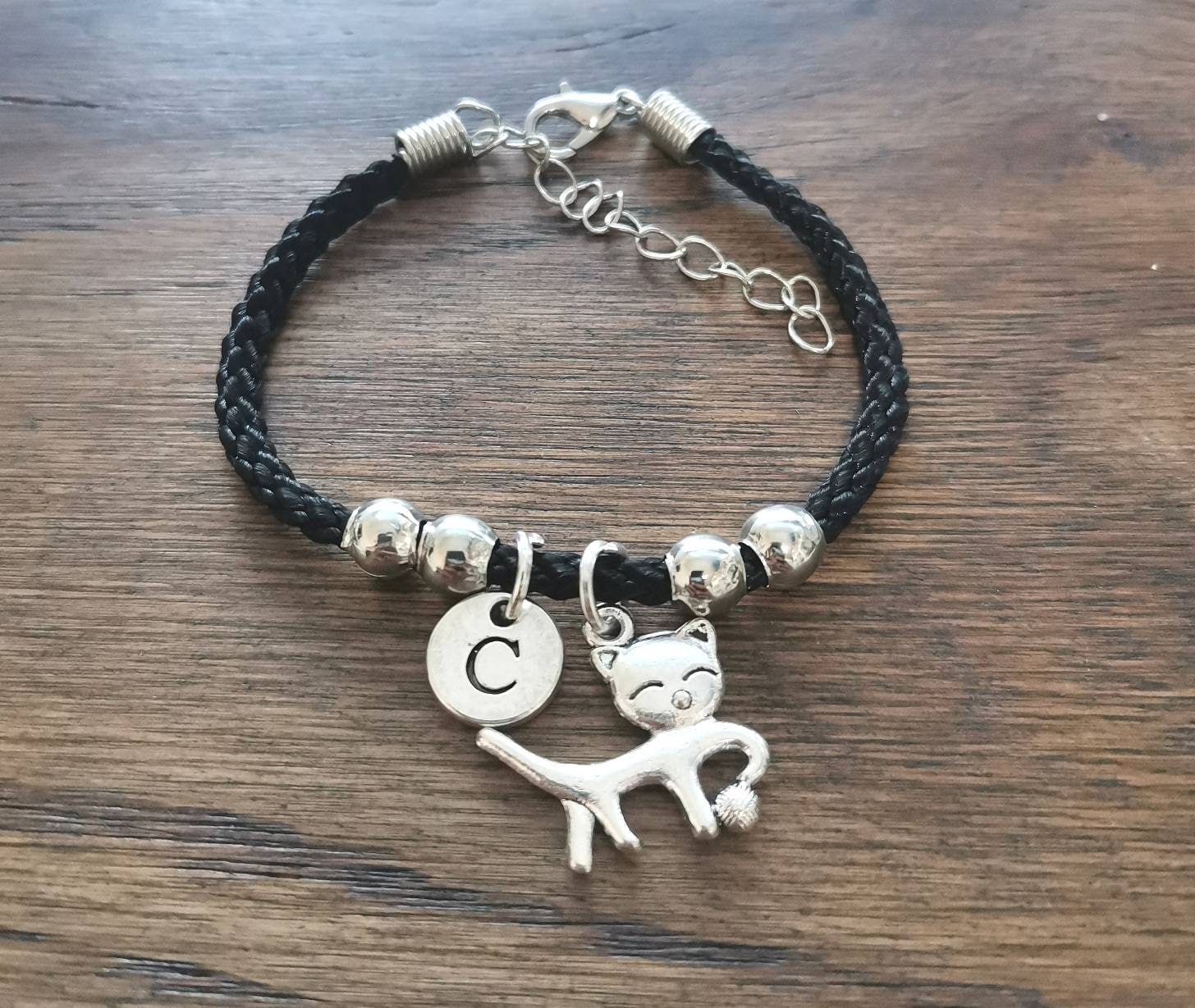 Katzen Armband, Katze Geschenk, Kätzchen Schwarz Schmuck, Geschenk Für Sie, Katzenliebhaber von YouLoveYouShop