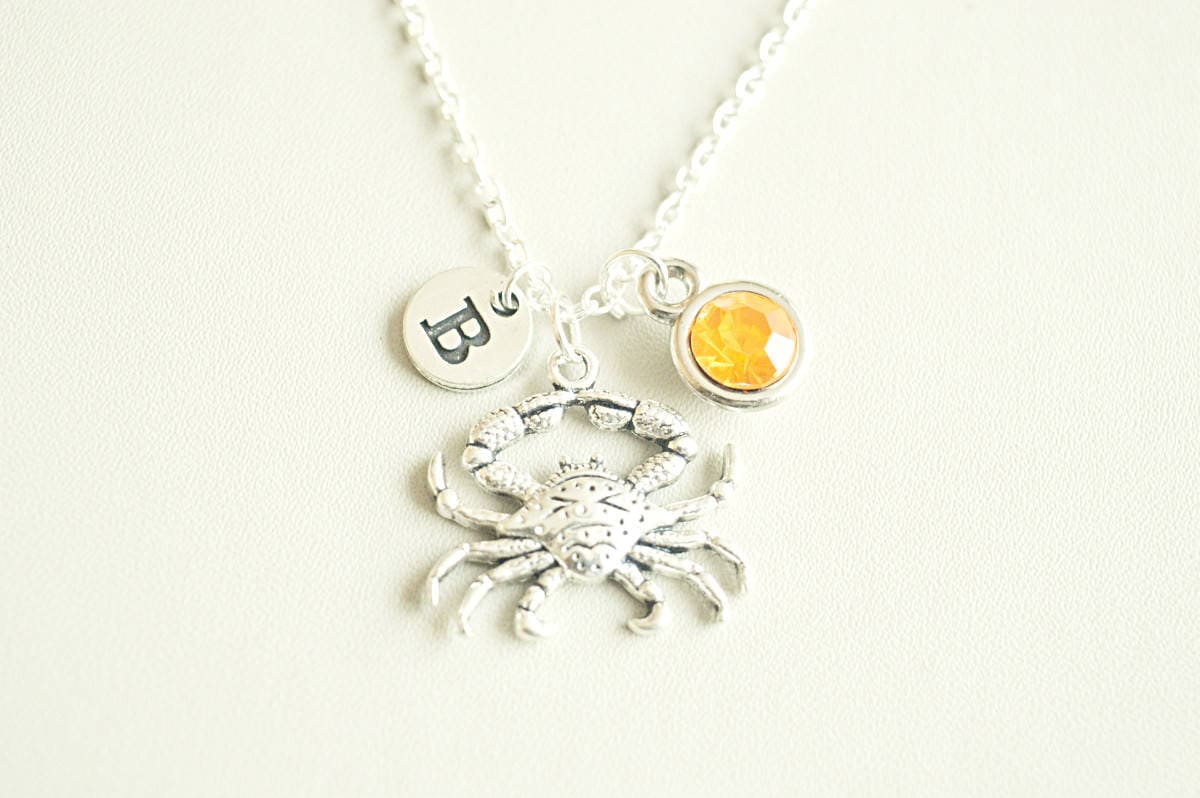 Krabbe Schmuck, Halskette, Geschenke, Karabiner, Charm Silber Charm, Ozean Meeresfrüchte Liebhaber, Meer Leben, Strand, Tier von YouLoveYouShop