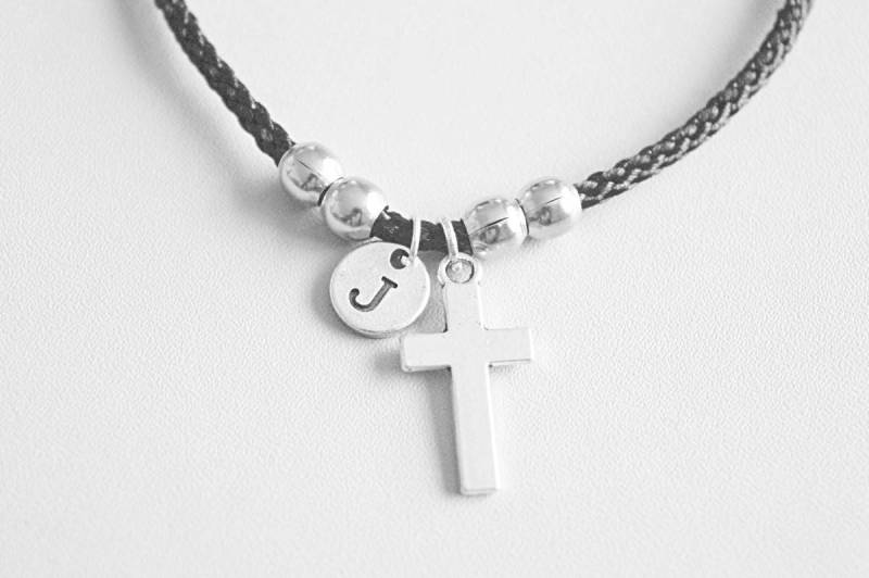 Kreuz Armband, Schmuck, Personalisiertes Religion Kirchenfreund, Christentum, Initial von YouLoveYouShop