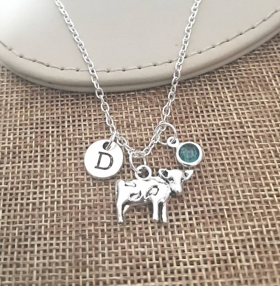 Kuh Halskette, Geschenk, Schmuck, Geschenk Für Kuhliebhaber, Geburtstag Silber Charm, Personalisiertes Tier, Bauernhof von YouLoveYouShop