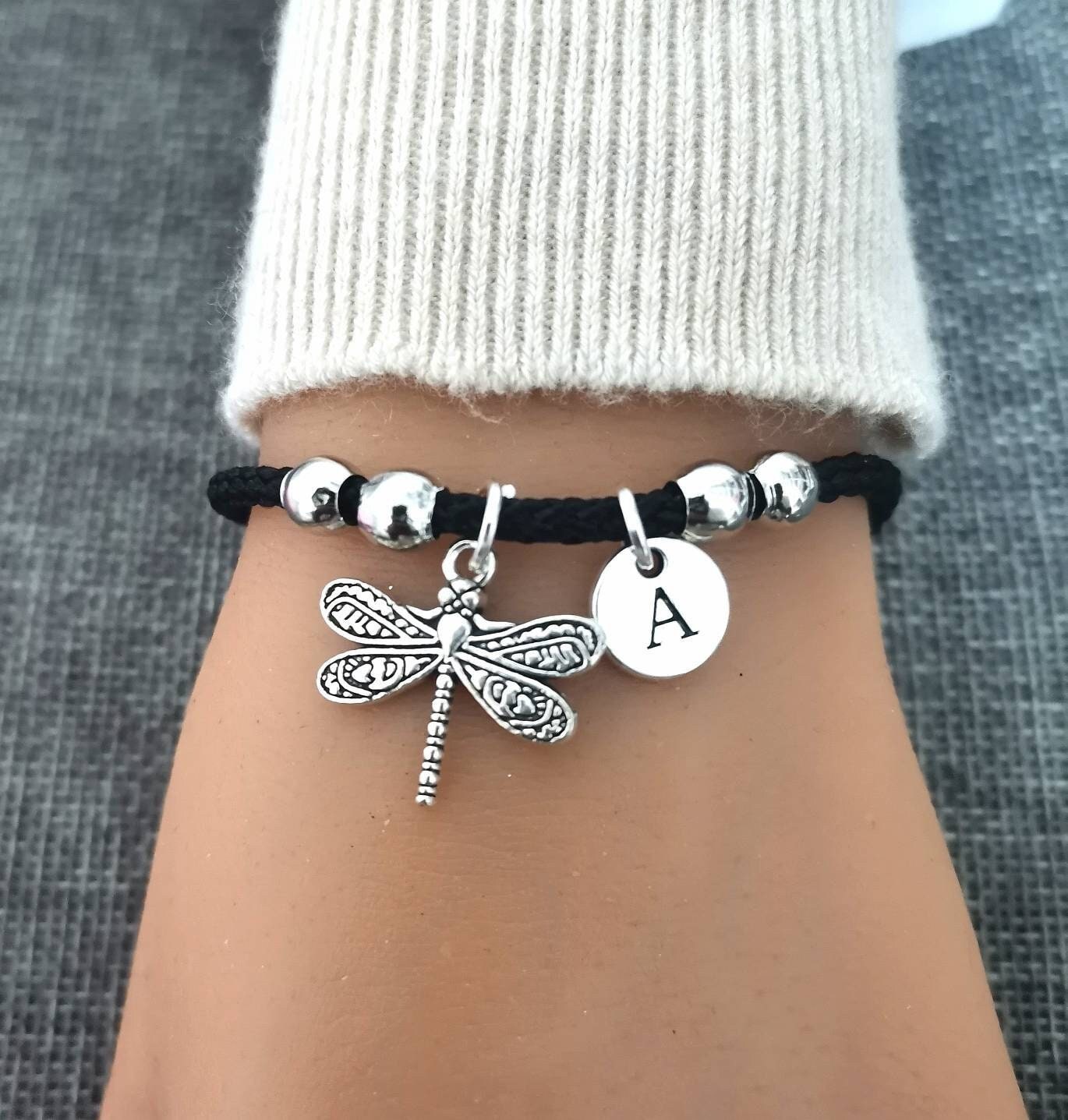 Libelle Geschenke, Armband, Charm Insekt Silber Schmuck, Charme, Armband von YouLoveYouShop