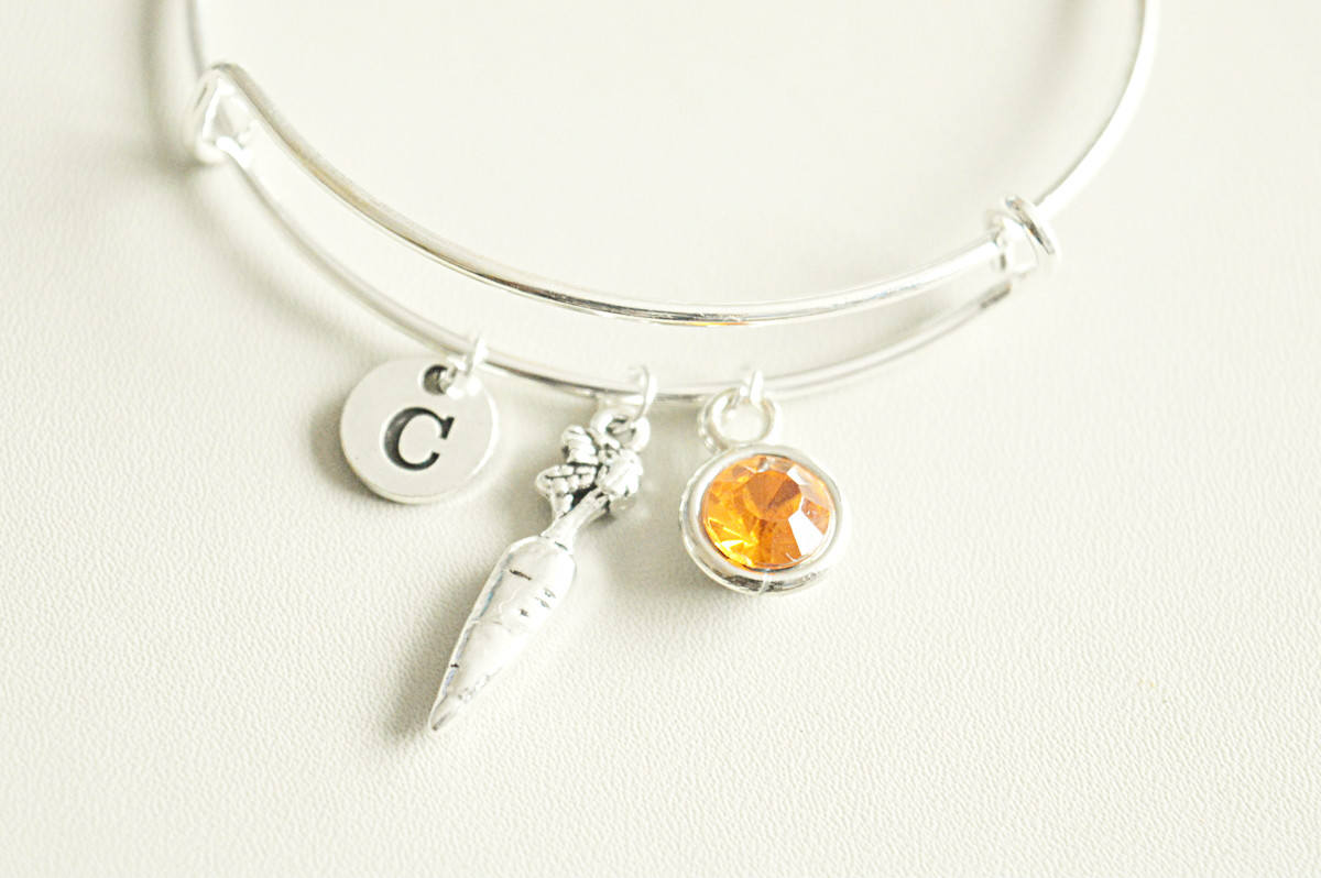 Möhren Armband, Karotte Schmuck, Charm, Geschenk, Geschenk Für Vegetarier, Gemüse Gemüse, Vegan Weihnachtsgeschenk von YouLoveYouShop