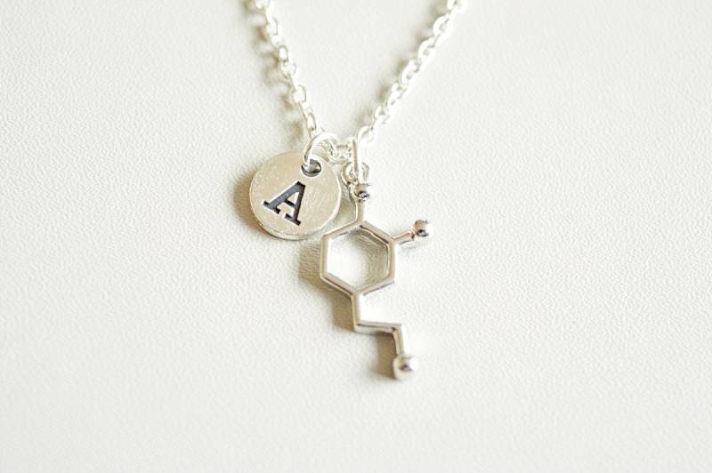 Molekül Halskette, Molekulare Dopamin Chemie Wissenschaftler Geschenk, Serotonin Charm Mädchen von YouLoveYouShop