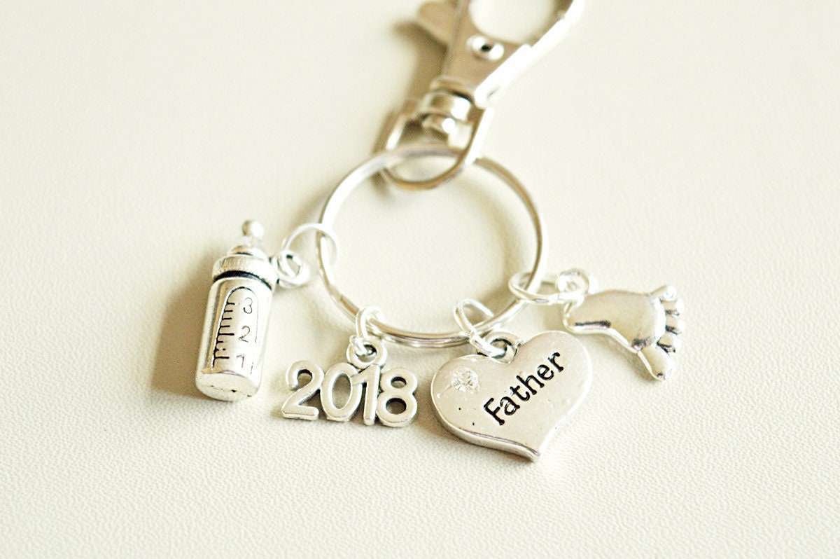 Neuer Papa Schlüsselanhänger, Schlüsselanhänger Geschenk, Vater Neues Baby Est 2018, Papa, Werdender von YouLoveYouShop