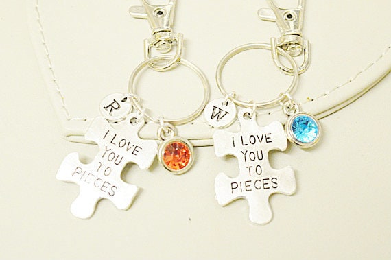 Pärchen Schlüsselanhänger, Freund Schlüsselanhänger Personalisiert, Bf Gf Geschenk von YouLoveYouShop