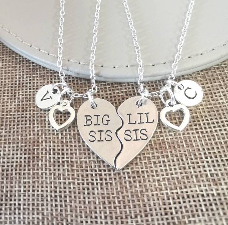 Schwester Halskette, Kette Für 2, Große Kleine Schwester, Halsketten Schwestern, Big Sis Lil von YouLoveYouShop