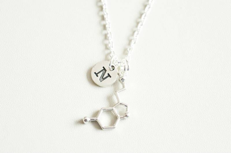 Serotonin Halskette, Schmuck, Geschenk, Chemie Dna Biologie Geschenke, Wissenschaft Molekularer Schmuck von YouLoveYouShop