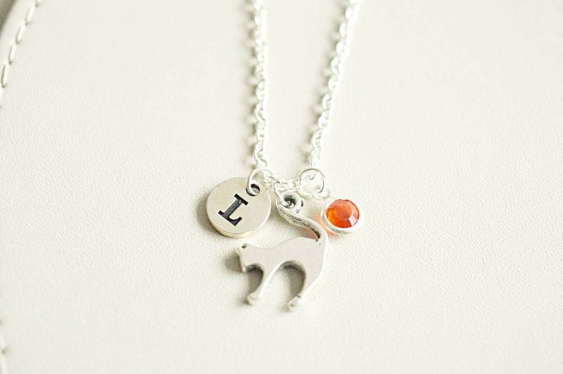 Silberne Katze Halskette, Silber Charm Geschenk, Haustier Ich Liebe Meine Katze, Kitty Pet Loss, Memorial, Cats von YouLoveYouShop