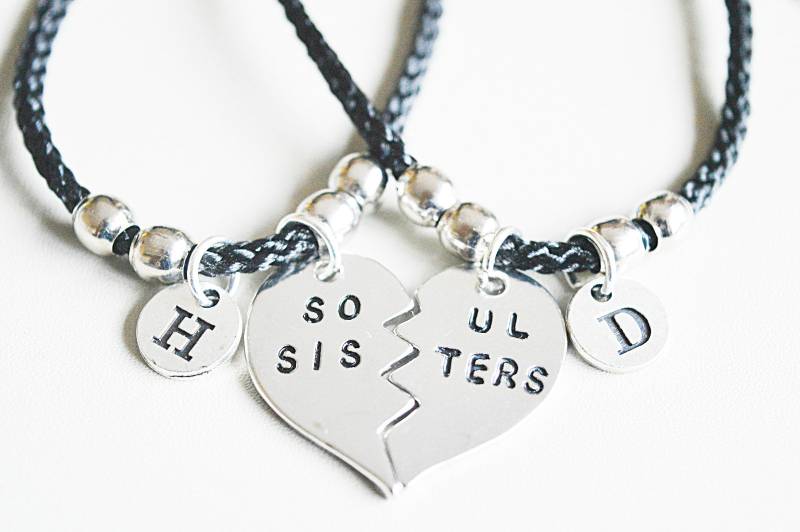 Soul Sisters Armband, Schwester Armbänder Für 2, Geschenk, Schwester, Schwarz, Sister, Beste Freundin, Bff von YouLoveYouShop