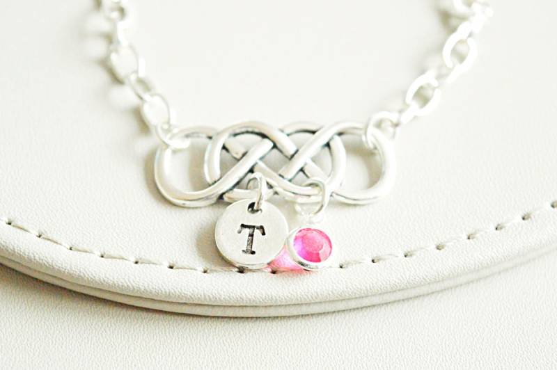 Unendlich Armband Frauen, Doppeltes Infinity Armband, Unendliches Geschenk, Doppelte Unendlichkeit, Zierliches Für Immer Initiale von YouLoveYouShop