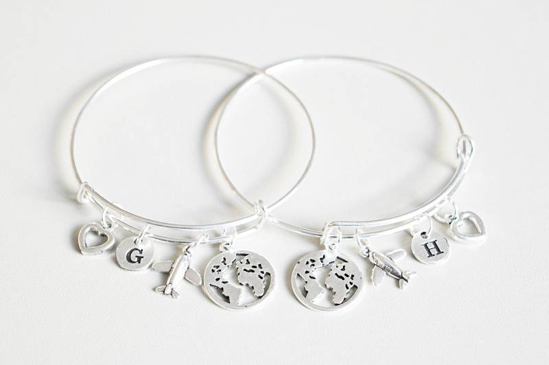 Weltkarte Armband, Bff Armbänder Set, 2Er Set von YouLoveYouShop