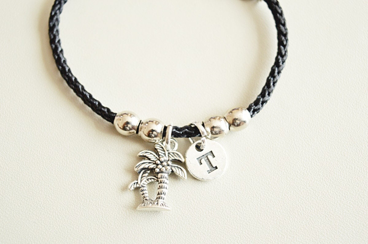 strand Liebhaber Geschenk, Baum Armband, Palmen Waage Kokosnuss Ozean, Hochzeit, Initial von YouLoveYouShop